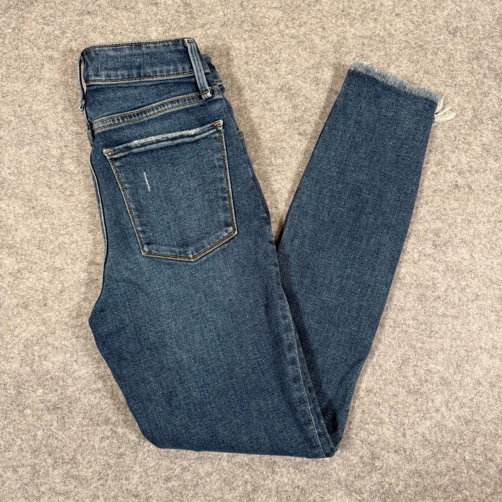 Abercrombie & Fitch High Rise Super Skinny Ankle Jeans Blue Button Fly 23/000R